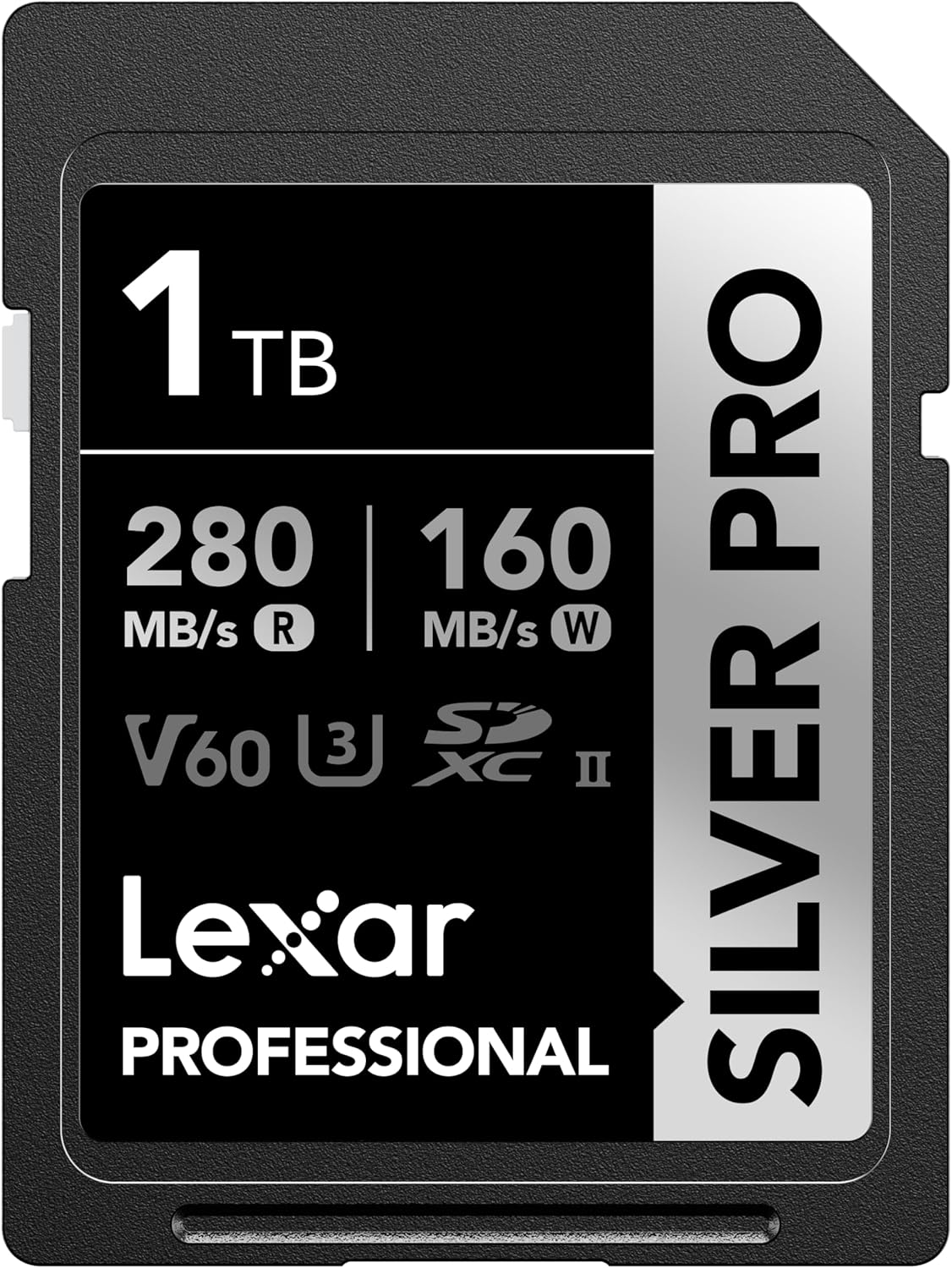 Lexar 1TB Professional Silver PRO SD Card, UHS-II, C10, U3, V60, Full HD, 4K, Up To 280MB/s Read SDXC Memory Card, For Professional Photographer, Videographer, Enthusiast (LSDSIPR001T-BNNNG)