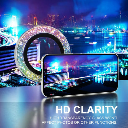 Choiche [3+1 for iPhone 14 Pro/iPhone 14 Pro Max Camera Lens Protector Bling, 9H Tempered Glass Camera Cover Screen Protector Metal Ring Decoration Accessories (Glitter-Colorful)