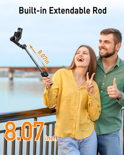 hohem iSteady X3 SE Plus Gimbal Stabilizer for iPhone, 3-Axis Phone Gimbal with Detachable Remote Control, Extendable Rod, 11-Hour Battery, Portable Foldable Stabilizer for Video Recording