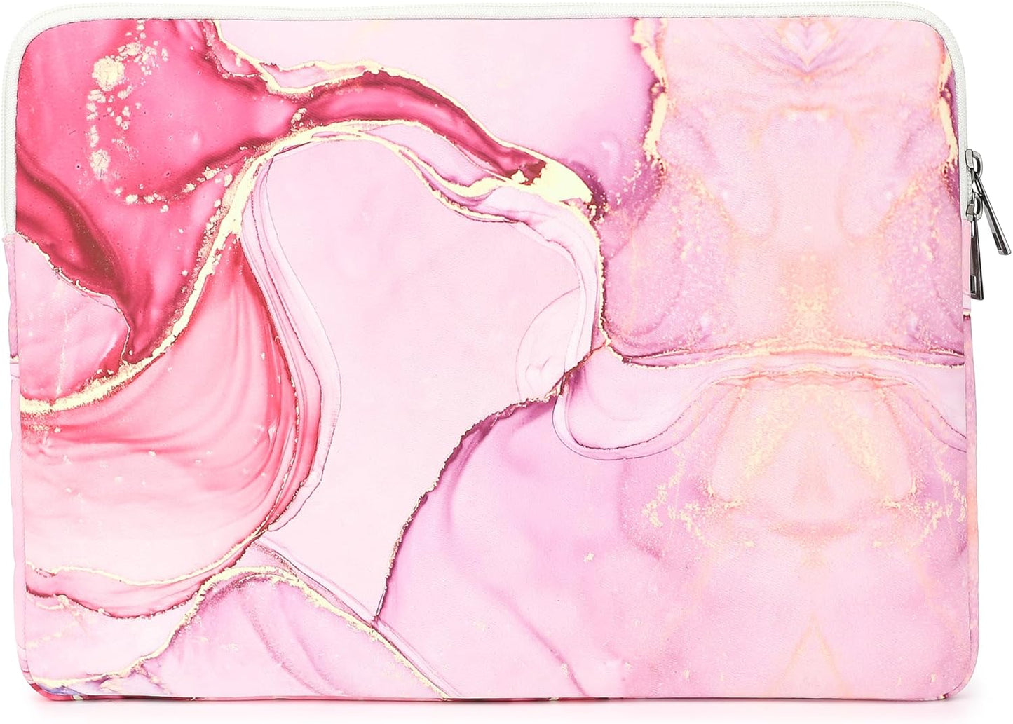 Canvaslove Laptop Sleeve Case Bag Cover with Pocket for MacBook Pro 16 and 16 inch HP Lenovo Dell ASUS Acer Notebook Computer (Pink Marble)