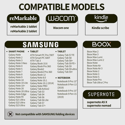 LuxoScribe, Marker Pen for Remarkable 2/Kindle Scribe/SuperNote Device. EMR Stylus Pen with Eraser, 4096 Pressure Sensitivity, Palm Rejection