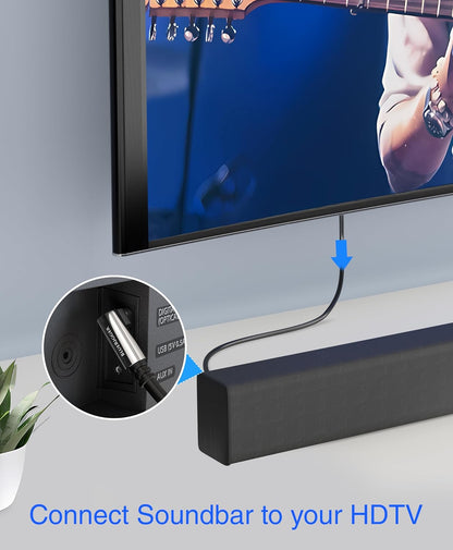 BlueRigger Optical Audio Toslink Cable - 3FT (90 Degrees Optical Cable for Soundbar, 360 Degree Rotatable Right Angle, S/PDIF Digital Toslink) - Fiber Optic Compatible with HDTV, Game Console, DVR