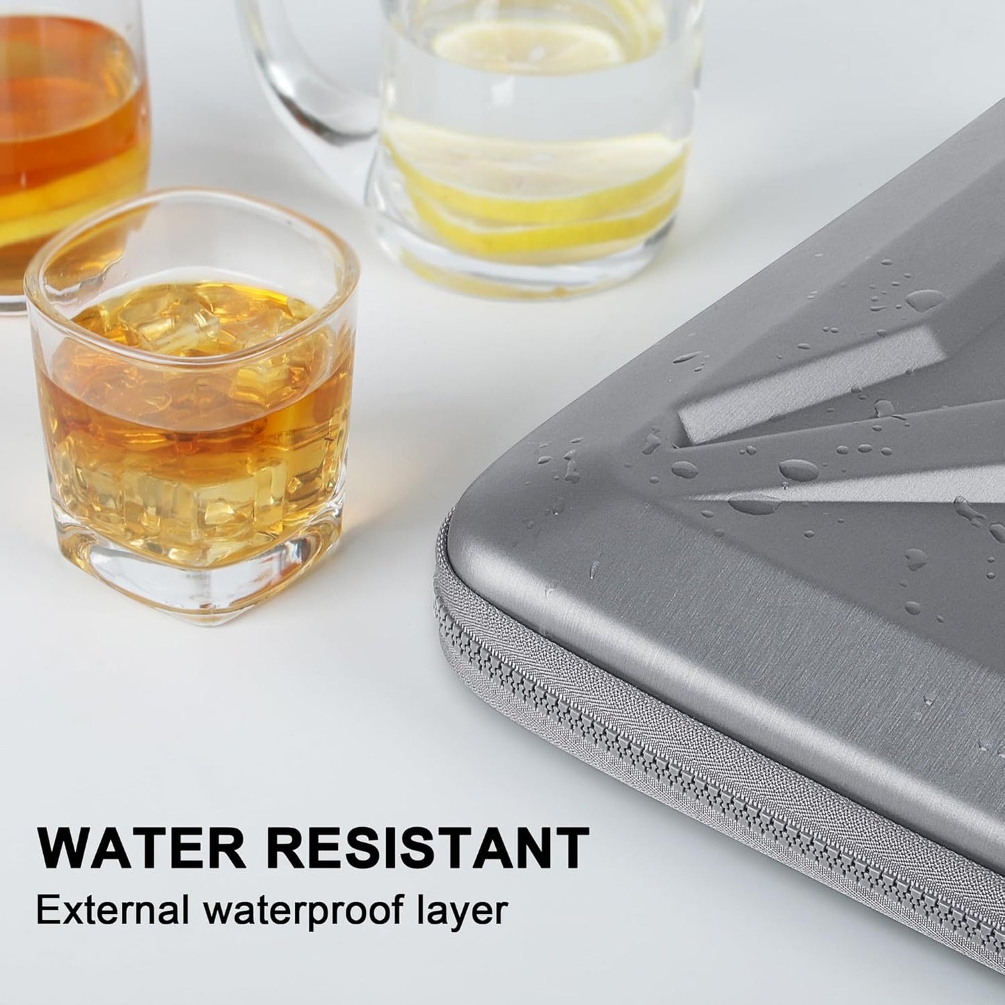 DOMISO 15.6 Inch Laptop Case Rugged Sleeve Waterproof Hard Shell Protective Cover Fits Most 15.6" Laptops/Macbook Pro/Lenovo IdeaPad/HP ENVY/Dell XPS (Silver)