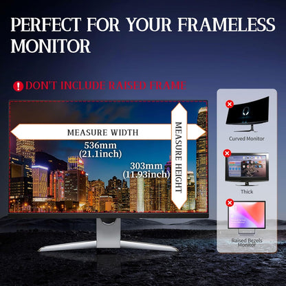 Magnetic Computer Privacy Screen 24 inch, Hanging Privacy Screen for Computer Monitor for 16:9 Frameless Monitor, Eye Protection Anti Glare Anti Blue Light Filter