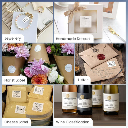 CLABEL Thermal Label Maker Machine: 221B Bluetooth Label Maker Machine with Tape Mini Sticker Printer Barcode Printer Compatible with Smartphone with 3 Roll 40x30mm,50x30mm,50x80mm Label (Black)