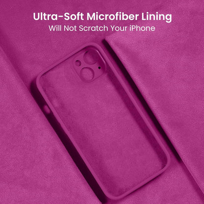 FireNova Designed for iPhone 13 Case, Silicone Upgraded [Camera Protection] Phone Case with [2 Screen Protectors], Soft Anti-Scratch Microfiber Lining Inside, 6.1 inch, Shocking Pink