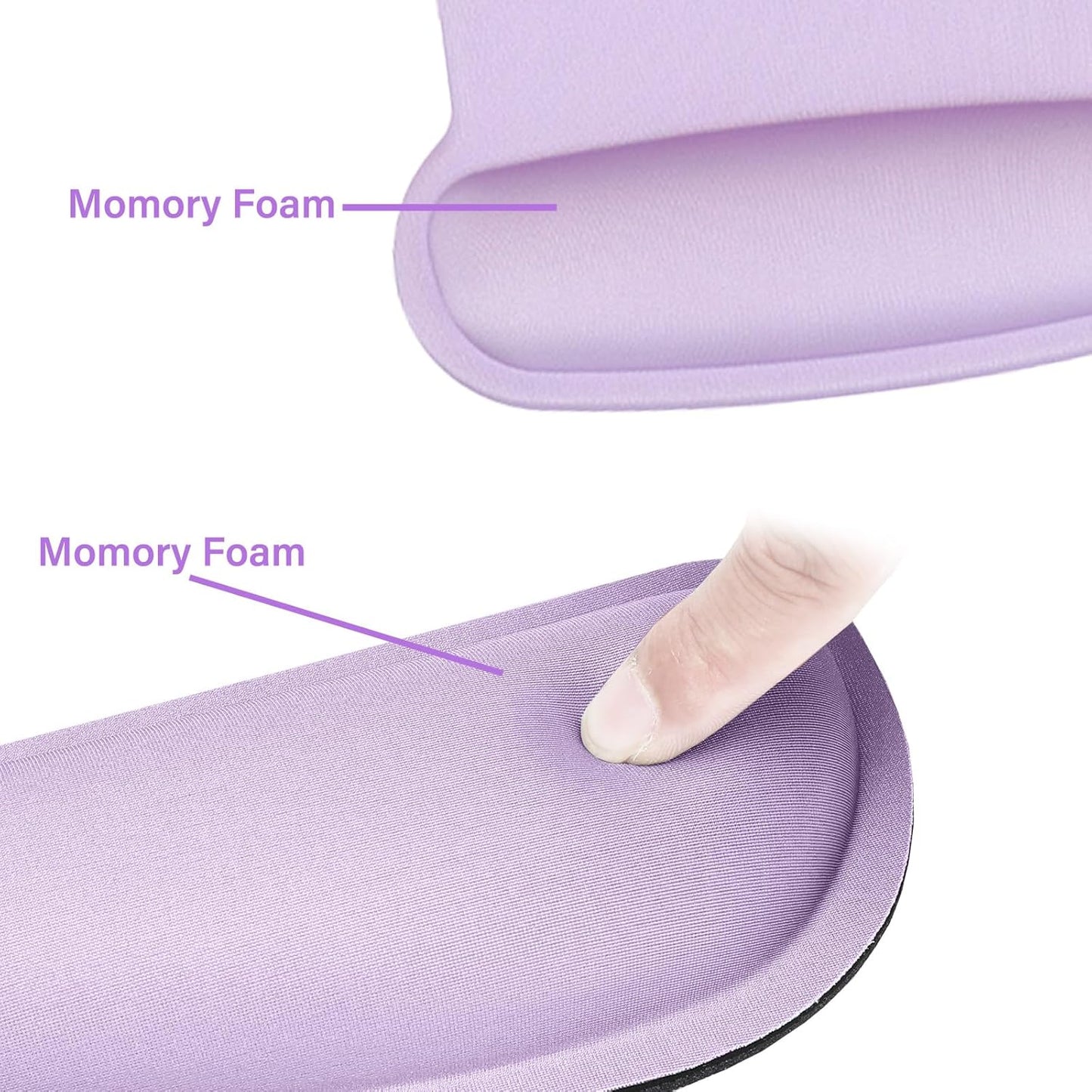 MOSISO Wrist Rest Support for Mouse Pad & Keyboard Set, Ergonomic Mousepad Non-Slip Base Home/Office Pain Relief & Easy Typing Cushion with Neoprene Cloth & Raised Memory Foam, Dusty Lilac