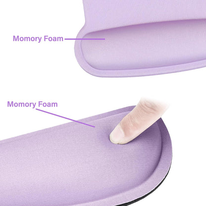 MOSISO Wrist Rest Support for Mouse Pad & Keyboard Set, Ergonomic Mousepad Non-Slip Base Home/Office Pain Relief & Easy Typing Cushion with Neoprene Cloth & Raised Memory Foam, Dusty Lilac