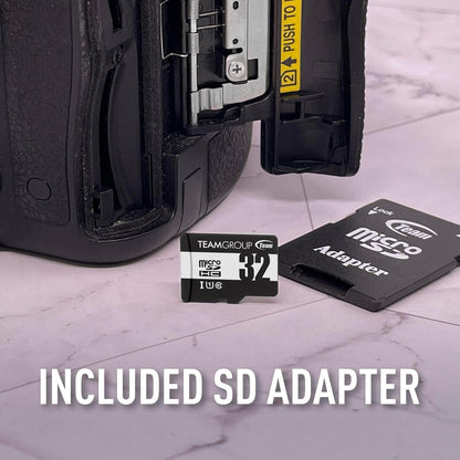 TEAMGROUP Micro 32GB x 10 Pack UHS-I U1 Class 10 SDHC SDXC Read Speed up to 100MB/s High Speed Flash Meomry Card with Adapter for Camera, Surveillance, Full HD Shooting TUSDH32GCL10U66