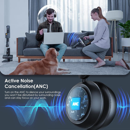 Wireless Headset with ANC & ENC, Bluetooth 5.4 Headset with USB Dongle, Wireless Headphones with Flip-to-Mute Microphone for Work from Home/Office/PC/Cell Phones