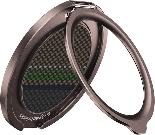 BENKS ArmorPop Magnetic Phone Grip & Stand for MagSafe, 360° Rotation Adjustable Phone Ring Holder for iPhone 17/16/15/14/13/12 Series, Durable Kevlar Design