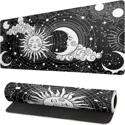 Magic Astrology Extended Big Mouse Pad Large, Gaming Mouse Pad Desk Pad,31.5x11.8 Inch Long Computer Keyboard Mouse Mat Black Mousepad with 3mm Non-Slip Base and Stitched Edge for Gaming and Office
