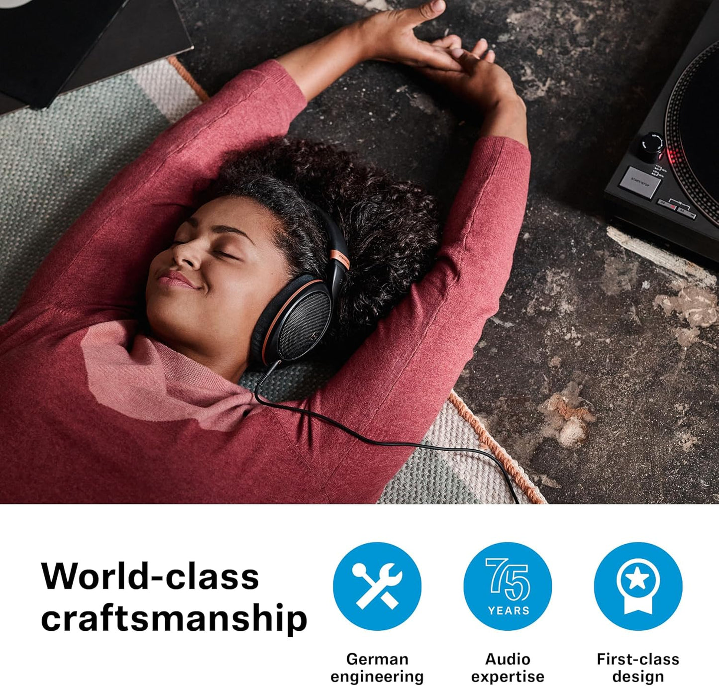 Sennheiser HD 505 - Wired, Over-Ear, with Transparent Sound and Controlled Bass, Enhanced Wearing Comfort, for Music, Work, Gaming, Copper Edition