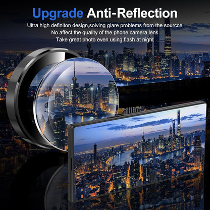 for Samsung Galaxy Z Fold 7 Camera Lens Protector, Individual Metal Ring Tempered Glass Lens Cover, [Strong Adsorption] Scratch Resistant Ultra-Thin HD Clear Lens Cover, 1 Set-Black Ring