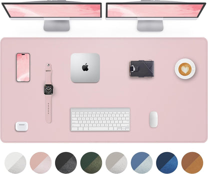 Large Desk Mat 55"x24" - Premium Non-Slip Desk Pad, Waterproof and Scratch-Resistant Office Desk Protector, Large Desk pad Workspace Mat for Home and Office(Light Pink)