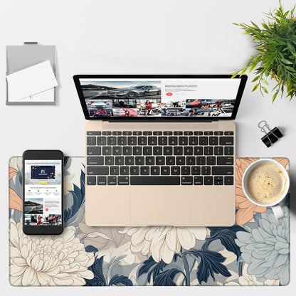 Beautiful Chrysanthemum Gaming Mouse Pad 3mm Thick Stitched Edge Waterproof Non-slip Large Computer Keyboard Mouse Mat,Suitable for Office Entertainment Decorative Desk Pad 35.4 x 15.7 Inches