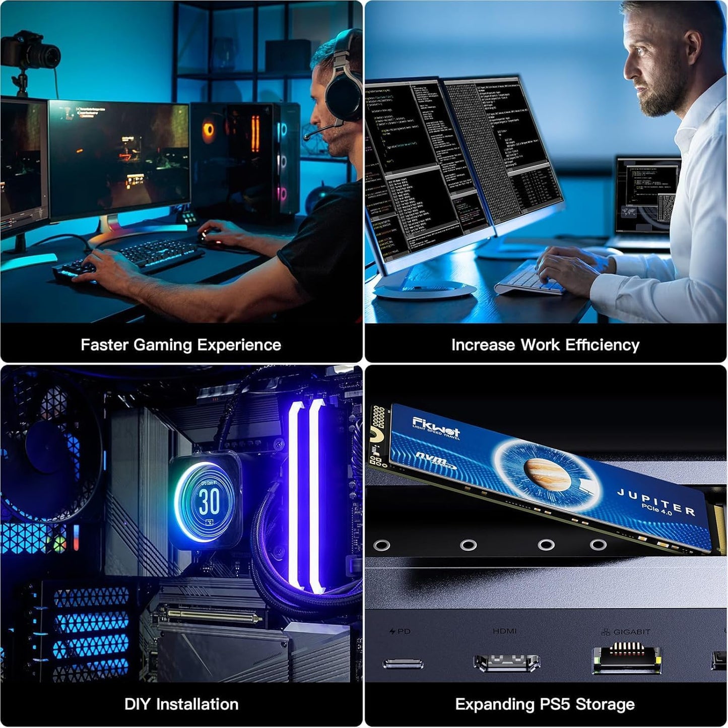 FX660 1TB M.2 SSD, PCIe Gen 4x4 Dynamic SLC Cache - Speeds up to 4800MB/s M.2 2280 NVMe Internal SSD, Upgrade Storage for PC Computer, Laptop and PS5