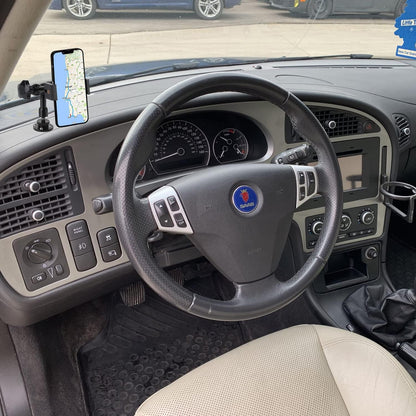 Drill Base Truck Phone Stand for 3.5~7.5 inches iPhone/HTC/LG/Nexus/Huawei/Smart Phones, Fit for Truck, Car,Van, Vehicles, 360°Adjustable Aluminum Alloy Mount