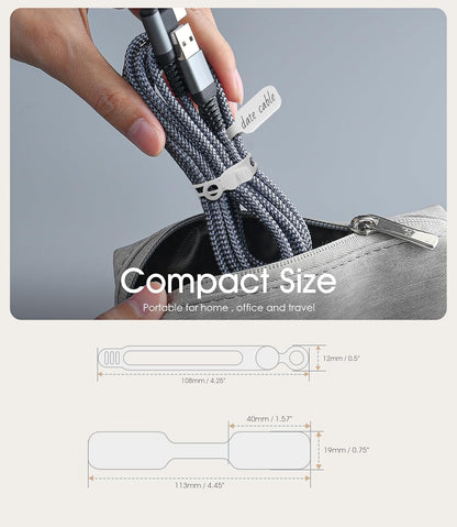 32Pcs Nearockle Cable Labels and Silicone Cable Ties Cable Management Set, Reusable 16 Cable Ties+16 Cord Labels for Electronics, Travel Home Office Desk Wire Organization (White)