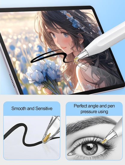 Replacement Pencil Tips for Apple Pencil Pro - 6 Pack Fine Point Metal Tip for Apple Pencil 2nd Generation and 1st Generation