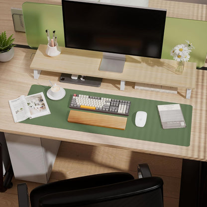 Aothia Leather Desk Pad Protector - Large Mouse Pad, Office Desk Mat, Non-Slip PU Leather Desk Blotter, Laptop Desk Pad, Waterproof Desk Writing Pad for Office and Home (Olive Green, 38" x 13.7")