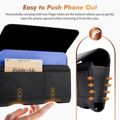 BECPLT Nylon Belt Holster Case Cell Phone Pouch Belt Holder Phone Holster Cover with Clip for iPhone 15 Pro Max 15 Plus 14 Pro Max 13 Pro Max Samsung Galaxy S24+ S23+ S22+ S21+ S23 FE (Black)