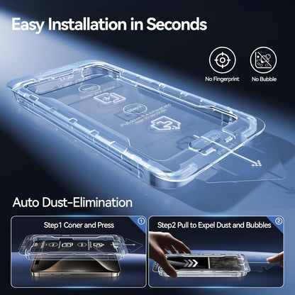 SMARTDEVIL 2+2Pack Privacy Screen Protector for iPhone 15 with Camera Lens Protector,Shatterproof Tempered Glass [True 28°Anti Spy] [9H Hardness] [Automatic Dust-Elimination Install] [Bubble Free]