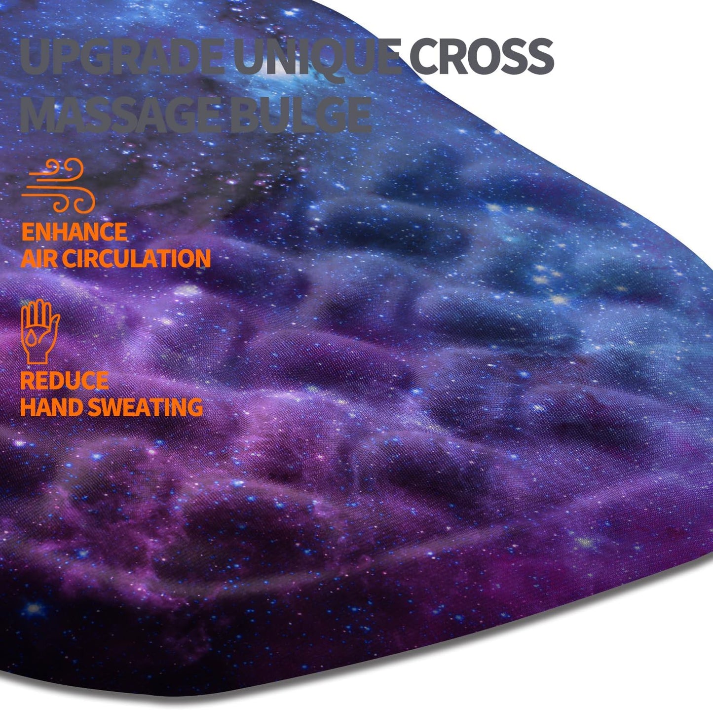 Ergonomic Slope Mouse Pad Wrist Support, Wrist Rest Mousepad for Carpal Tunnel Pain Relief with Massage Bulge and Slow Rebound Memory Foam (12x8 inch, Galaxy)