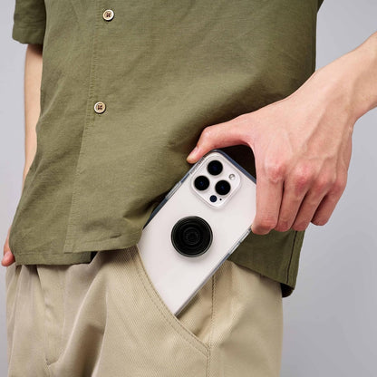 PopSockets Translucent Phone Grip with Expanding Kickstand, PopSockets for Phone, Adhesive Grip, Translucent PopGrip - Translucent Black Smoke