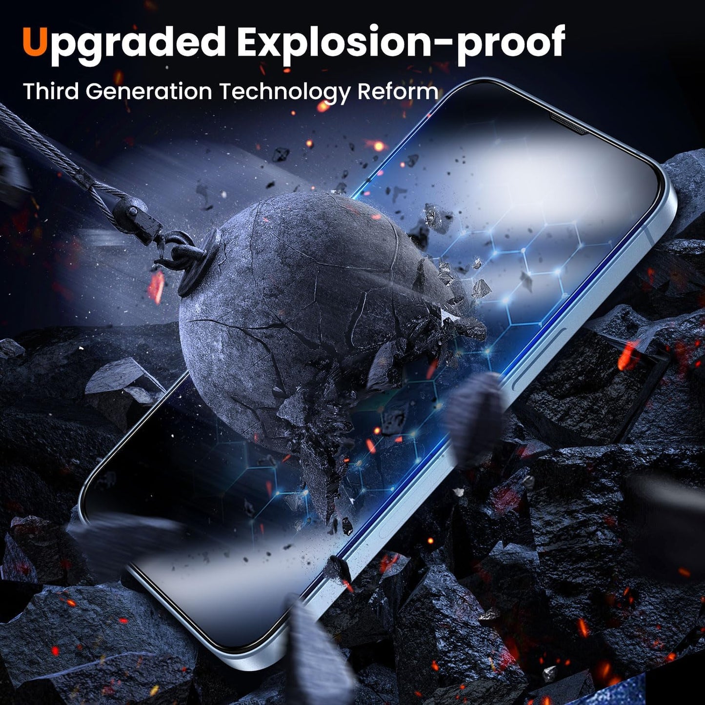 UniqueMe Screen Protector for iPhone 16e / iPhone 13 / iPhone 13 Pro/iPhone 14 Screen Protector Tempered Glass Full Coverage, Easy Installation, Case Friendly 2 Packs