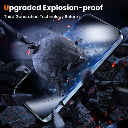UniqueMe Screen Protector for iPhone 16e / iPhone 13 / iPhone 13 Pro/iPhone 14 Screen Protector Tempered Glass Full Coverage, Easy Installation, Case Friendly 2 Packs