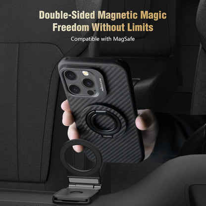 Nillkin FiberSnap for Magnetic Phone Ring Holder for MagSafe, Magnet Cell Phone Grip Stand Finger Ring Kickstand Two-Sided Magnetic Compatible with iPhone 16 Pro Max 15 14 13 12 MagSafe Accessories