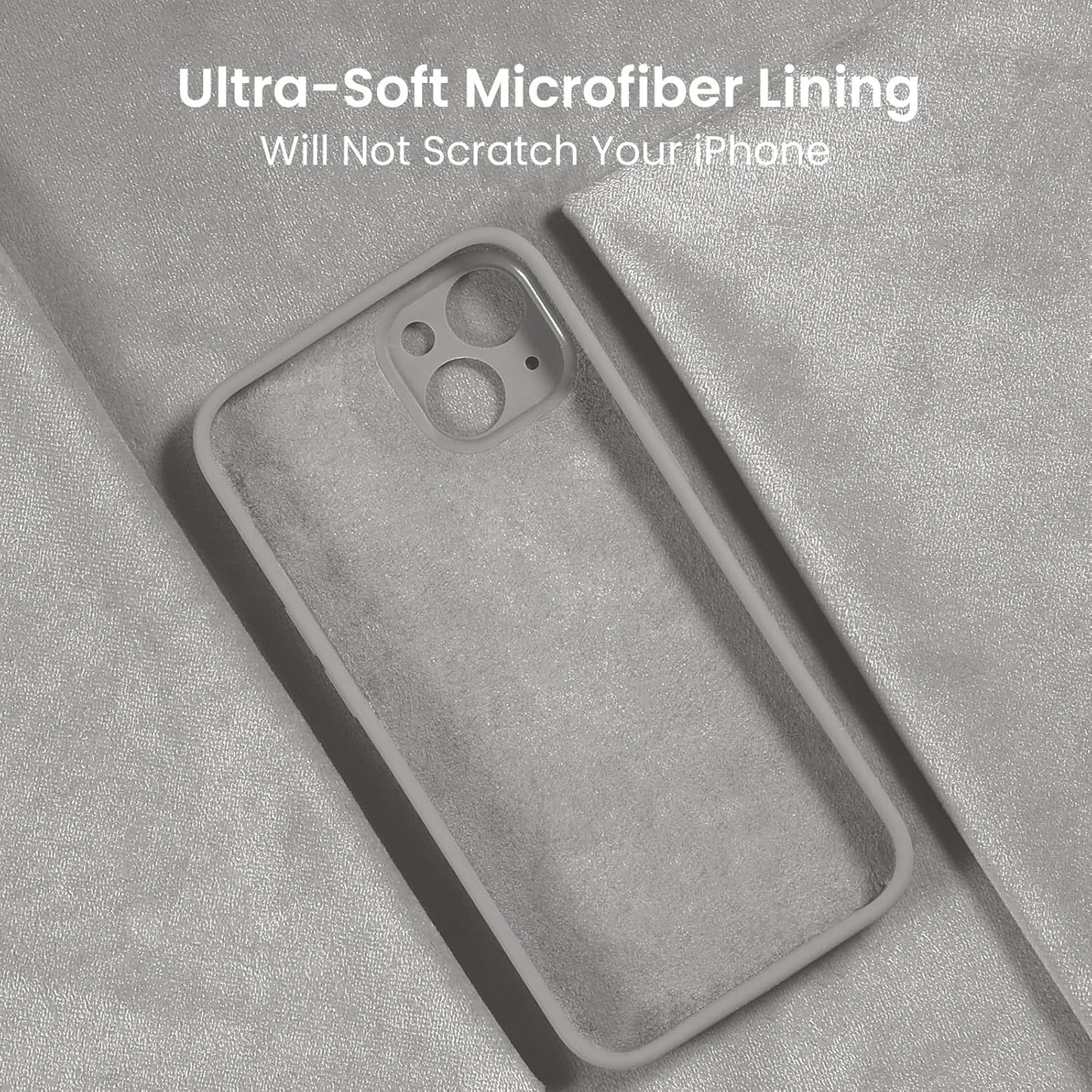 FireNova Designed for iPhone 15 Plus Case, Silicone [Camera Protection] Case with [2 Screen Protectors], Soft Anti-Scratch Microfiber Lining Inside, 6.7 inch, Natural Titanium