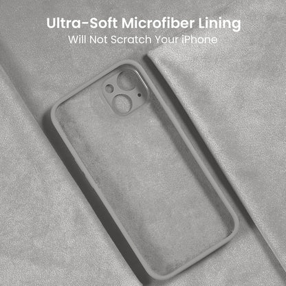 FireNova Designed for iPhone 15 Case, Silicone Upgraded [Camera Protection] Phone Case with [2 Screen Protectors], Soft Anti-Scratch Microfiber Lining Inside, 6.1 inch, Natural Titanium