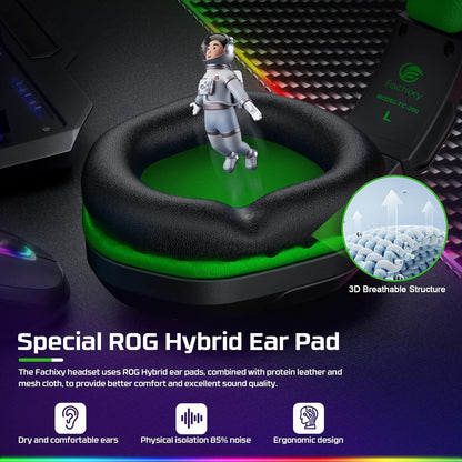 FC200 PC Gaming Headset for PS4, PS5, Switch, Xbox One, Mac, Noise Canceling Headphones with Microphone, Computer Headset with 3.5mm Jack & RGB Light