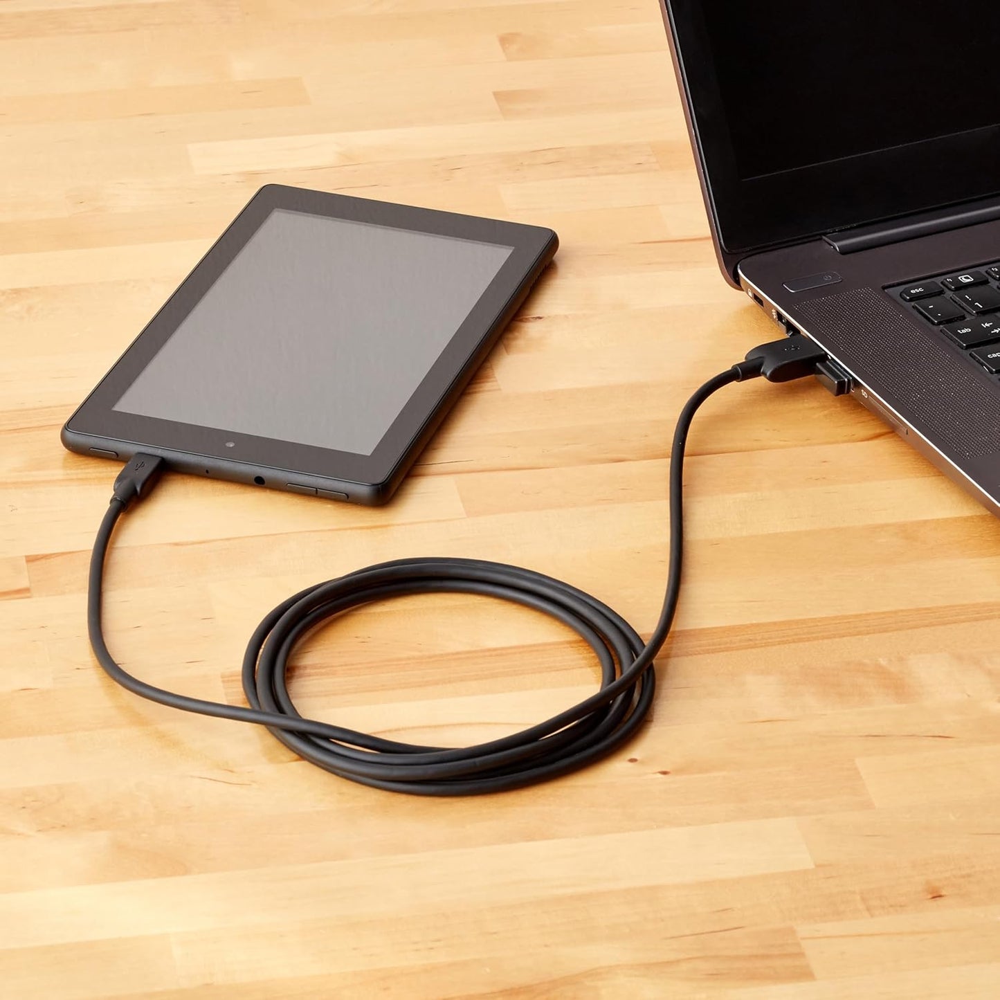 Amazon Basics 5-Pack USB-A to Micro USB Charging Cable, 480Mbps Transfer Speed with Gold-Plated Plugs, USB 2.0, 6 Foot, Black