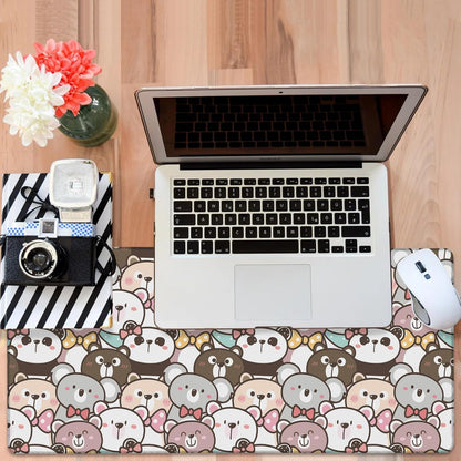Gaming Desk Pad Large Extra Length Panda and Koala Mouse Pad Keyboard Laptop Non-Slip Waterproof with Rubber Base Thick Stitched Edge Mouse Mat for Office Home 35.4 x 15.7 Inches
