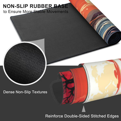 Mouse Pad, Large Huge Moon Over The Sea Desk Mat, Extended Non-Slip Gaming Keyboard Mousepad Desk Pad, Thick Stitched Edges Waterproof Mouse Mat 31.5"x15.7" (Beautiful Natural Landscape)