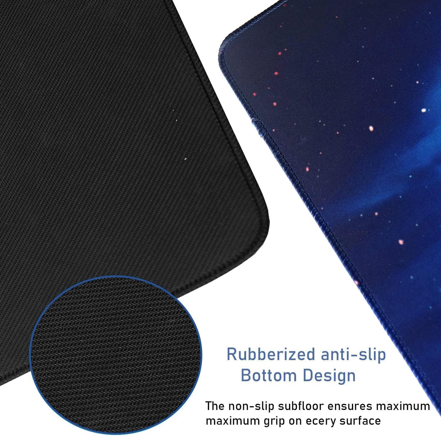 Large Mouse Pad, Gaming Mousepad, 31.5x15.7x0.12 in Extended Mouse Mat Non-Slip Spill-Resistant Desk Pad with Special-Textured Surface, Anti-Fray Stitched Edges for Esports Pros/Office/Home