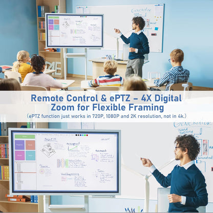 4K Webcam with 2 Microphone, Wide Angle PC Cameras with Mirror & Flip Funtion, Remote, Precise Focus, Privacy Cover, Tripod, Great for Computer, Zoom, OBS, Teams, Laptop, Personal Video Calling