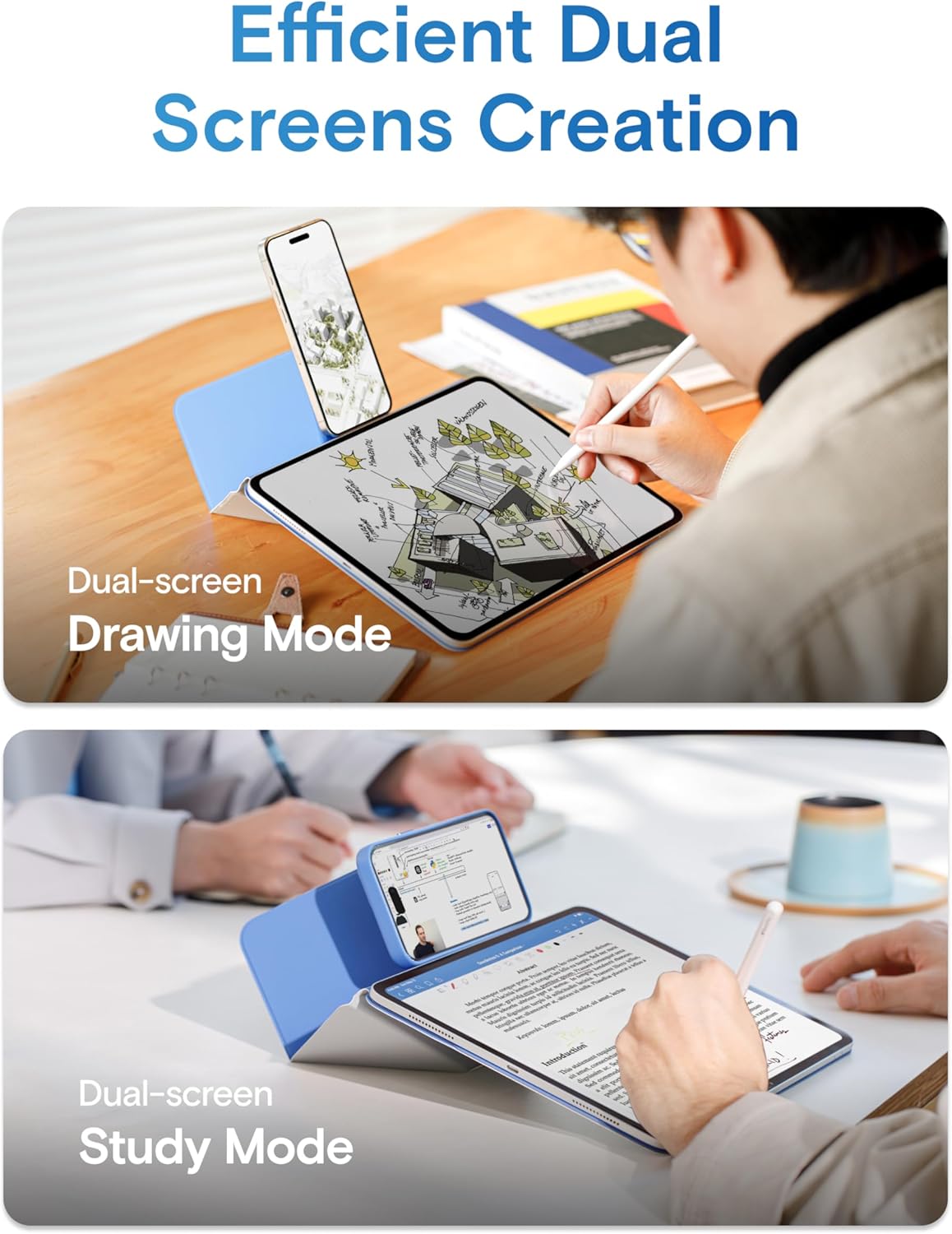 MOFT Dynamic Folio Case for iPad mini 7 A17 Pro 2024 & iPad mini 6th A15 2021, 8.3 Inch Silm Magnetic Stand Case with 20+ Viewing Angles, Auto Wake/Sleep, Ultra Thin, Jet Black