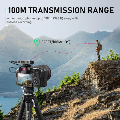 ULANZI AM18 Wireless Lavalier Microphone, Compact Mini Lapel Mic with 200m/656ft Range, Noise Cancellation, 20H Battery for DSLR Cameras, iPhone, Android, Live Streaming, Video