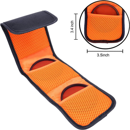 3 Pocket Camera Lens Filter Carry Case Bag Pouch for Filters 25 mm to 77 mm
