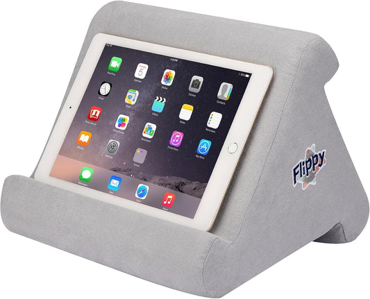 Flippy Tablet Holder and Soft Compatible with iPads, Tablets, and Books, Portable Lap-Pillow Holder for Books or Electronic Devices - Greyster 2.0