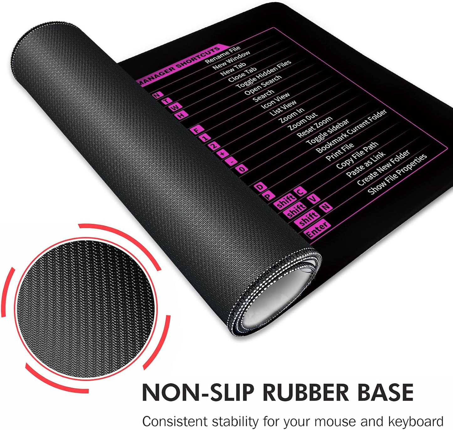 Galdas Gaming Mouse Pad XXL XL Large Long Extended Big Mousepad Non-Slip Rubber Keyboard Mouse Pad with Stitched Edges for Laptop Home Office (31.5x11.8x0.08 Inch) -Notes