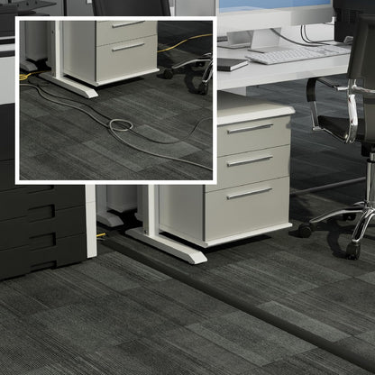 D-Line 30ft Floor Cord Cover, Floor Cable Protector, Extension Cord Cover, Protect Wires & Prevent Cable Trips, Cable Management Solution - Cord Cavity = 0.63" (W) x 0.31" (H) - Black