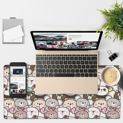 Gaming Desk Pad Large Extra Length Panda and Koala Mouse Pad Keyboard Laptop Non-Slip Waterproof with Rubber Base Thick Stitched Edge Mouse Mat for Office Home 35.4 x 15.7 Inches