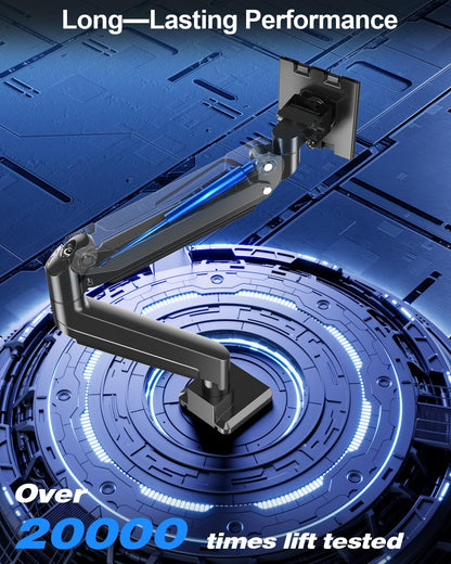 MOUNT PRO Heavy Duty Monitor Arm for Max 49 Inch Ultrawide Screens up to 44 lbs, Aluminum Premium Single Monitor Mount for Samsung Odyssey G9 and More, Adjustable Display Desk Stand, VESA 100x100mm