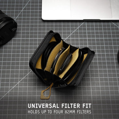 WANDRD Lens Filter Case - Store 4 Filters in Your Camera Backpack or Camera Case, Protect Photography Accessories from Scratches, Dust & Impact (Dallol Yellow)