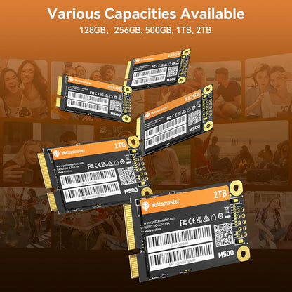 Yottamaster M500 2TB mSATA SSD SATA III 6Gb/s, mSATA Internal Solid State Drive Up to 500MB/s, Mini-SATA with 3D NAND, Compatible with Ultrabooks Desktop PC Laptop, All-in-One PCs, 30x50mm